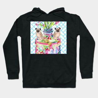 French bulldogs and chinoiserie jar Hoodie